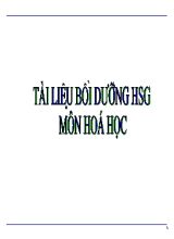 Tài liệu bồi dưỡng môn Hóa học